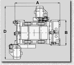Swinging fine Roller Mill type LB 1010-1212 - dimensions