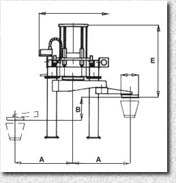 Vases Robot type RV 125 - dimensions